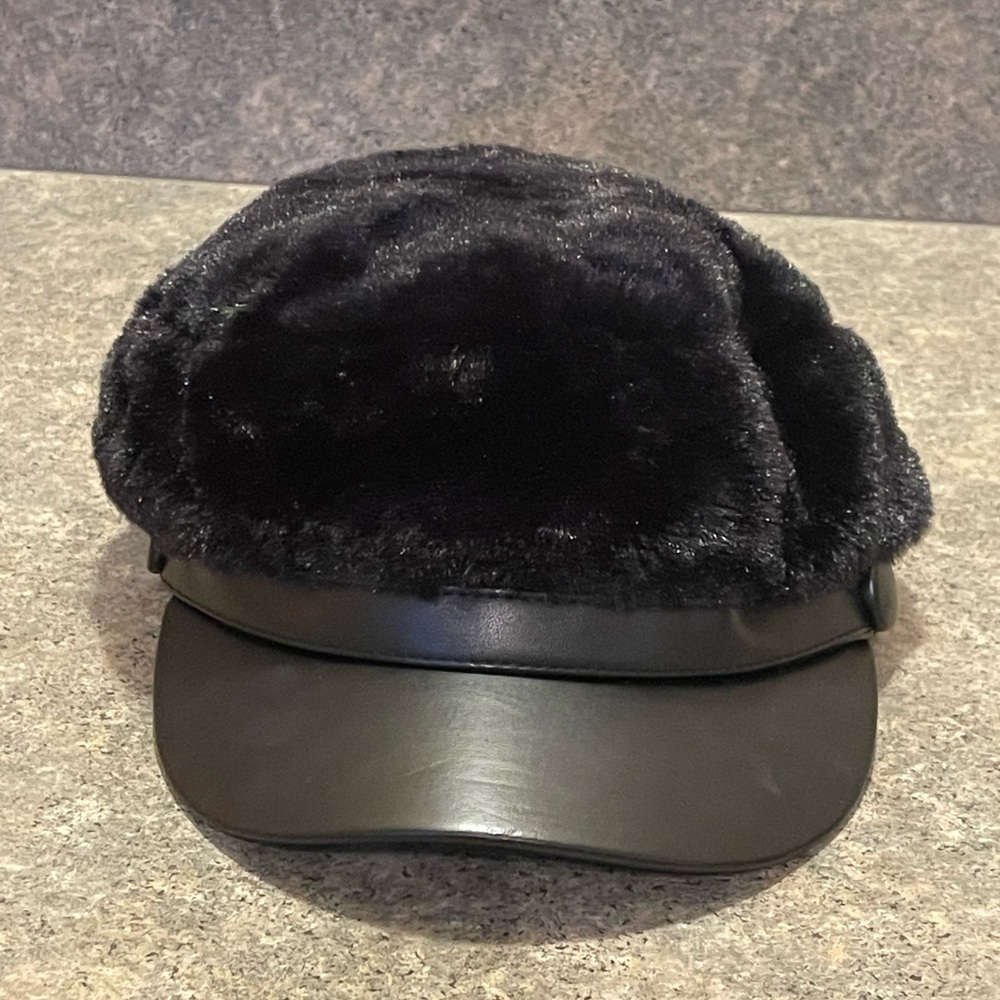 Black furry hat